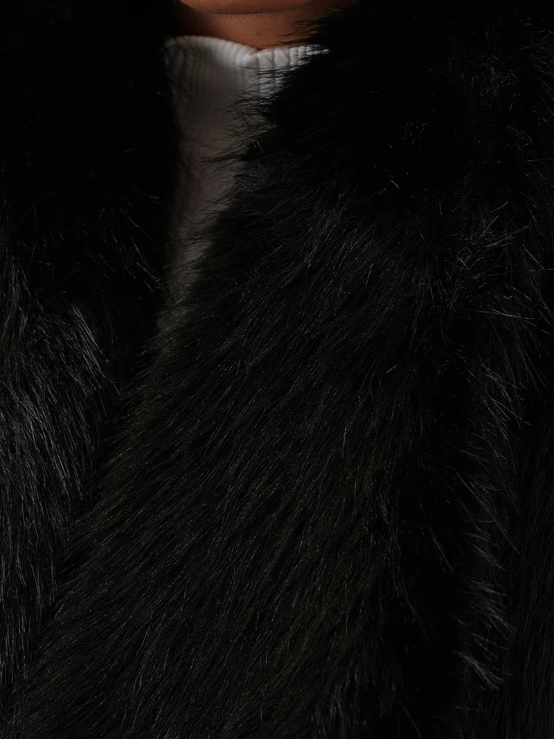 Big Dart Black BDART Faux Fur Shawl Collar Vest for Women | Best Price UAE