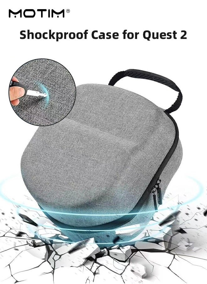 Motim - Carrying Case Compatible with Meta Quest 3/2/S VR Gaming Headset and Touch Controllers, Shockproof Waterproof Hard Case Carrying Storage Bag for Travel and Home Storage - Image 1