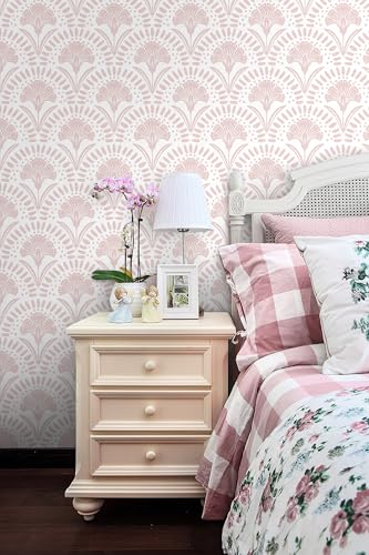 Timeet 17 in × 78.7 in Boho Peel and Stick Wallpaper Pink Floral Contact Paper White Pink Flower Wallpaper Removable Self Adhesive for Cabinet Bathroom Waterproof - Image 2