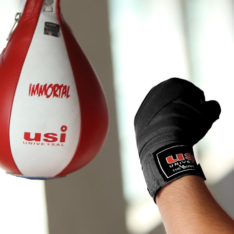 USI Universal Boxing Hand Wraps 4.55M – Nylon Elastane Crepe Wrist Support Wraps for Boxing, MMA & Training (Black) - Image 2