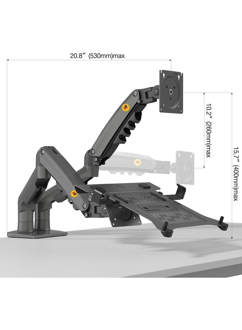 NB North Bayou F160-FP Adjustable Dual Monitor & Laptop Holder - Image 2