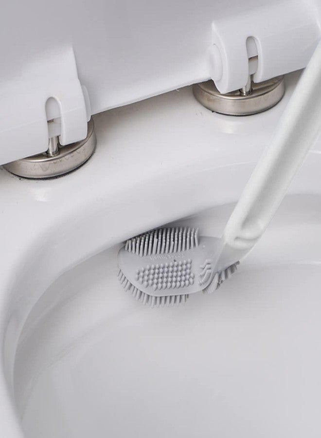 FASTMART New Silicon Golf Toilet Cleaner Brush with Holder & Magic Sticker, Slim Holder Anti-drip Set for Bathroom Cleaning and Sink Cleaner - 1 pcs (Multicolour) - Image 3