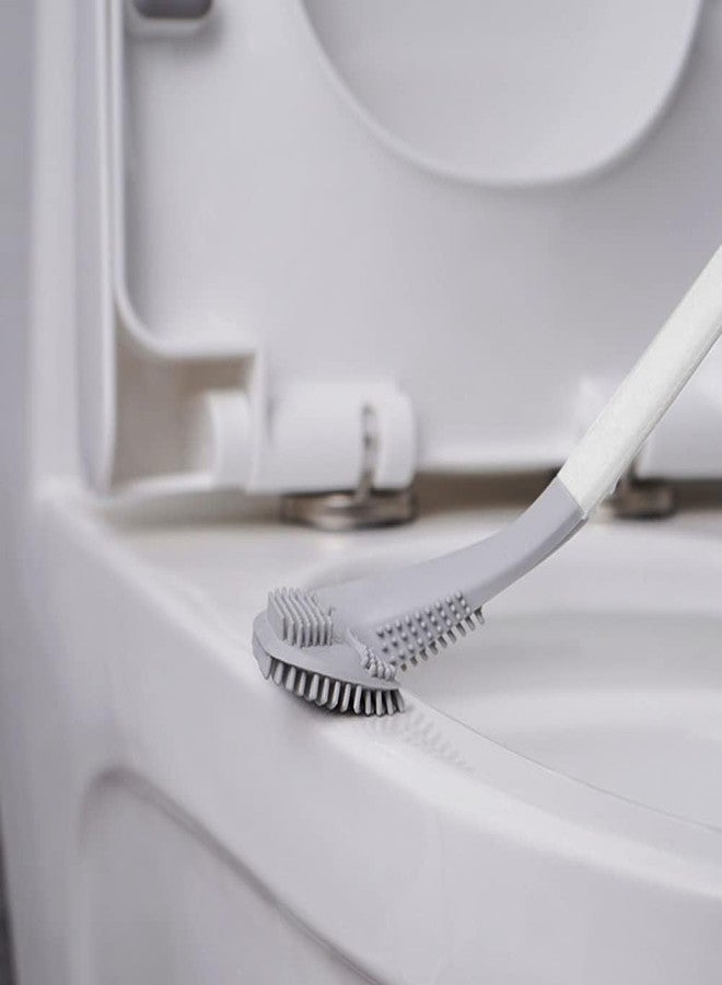 FASTMART New Silicon Golf Toilet Cleaner Brush with Holder & Magic Sticker, Slim Holder Anti-drip Set for Bathroom Cleaning and Sink Cleaner - 1 pcs (Multicolour) - Image 2