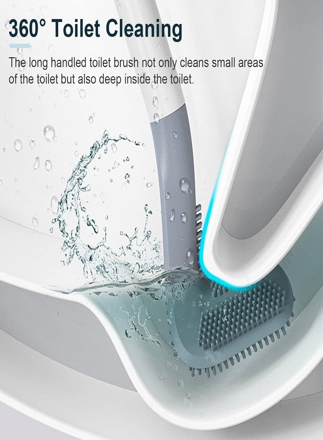 FASTMART New Silicon Golf Toilet Cleaner Brush with Holder & Magic Sticker, Slim Holder Anti-drip Set for Bathroom Cleaning and Sink Cleaner - 1 pcs (Multicolour) - Image 5