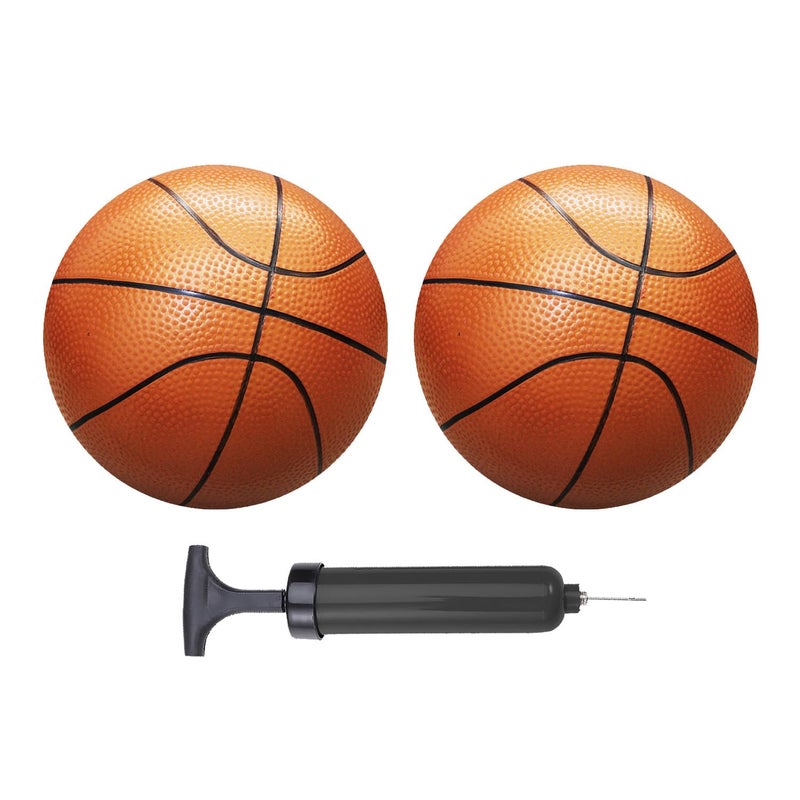Abaji Mini Basketballs Brown 2 Pack 5 "" Set With Pump Needle Durable Material For Mini Hoop 3+ Years Toddlers Kids Teenagers For Pool Indoors Outdoors - Image 1