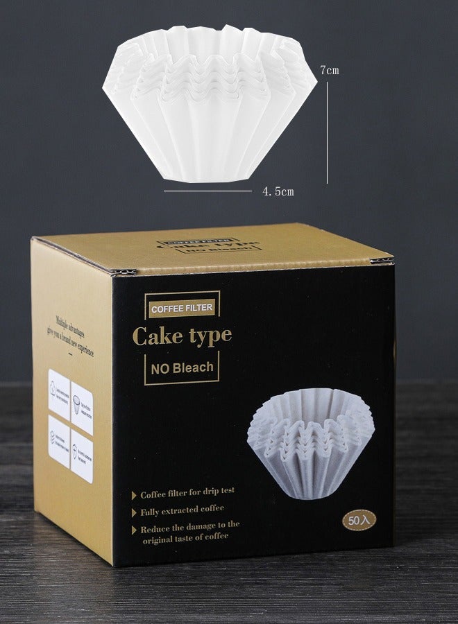 BF HOME 2-4 Cups of Coffee Filters, 50 Pieces of Hand Brewed Coffee Filters, No.185 Coffee Filter Basket Wavy Coffee Filter for Drip Coffee Makers - Image 2