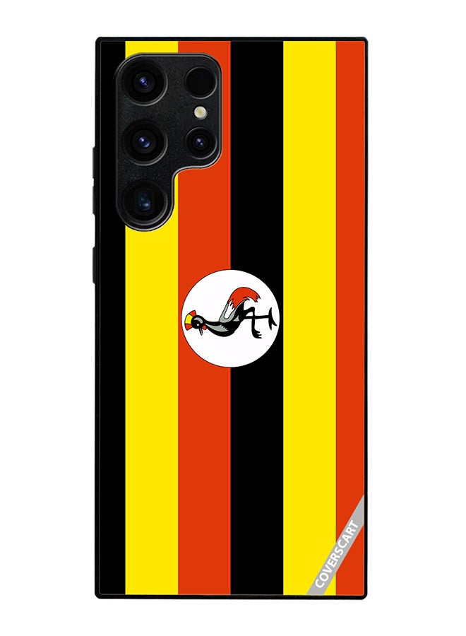 COVERSCART Protective Case Cover For Samsung Galaxy S22 Ultra 5G Uganda Flag Design Multicolour