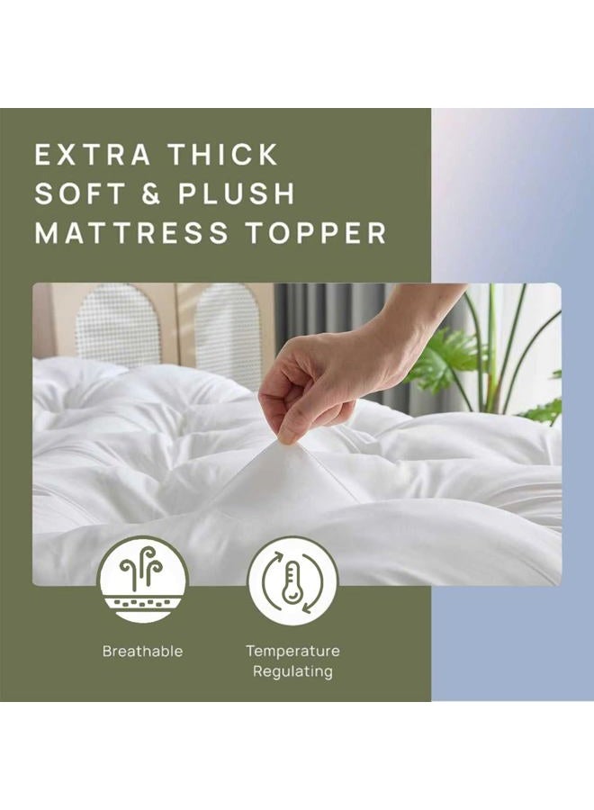 SHOUREN 5 Inch Memory Foam Mattress Topper Full for Back Pain Relief, Extra Thick Gel Memory Foam Bed Topper, Soft Fluffy Supportive Pressure Relief Mattress Pad, 54"x75" - Image 5