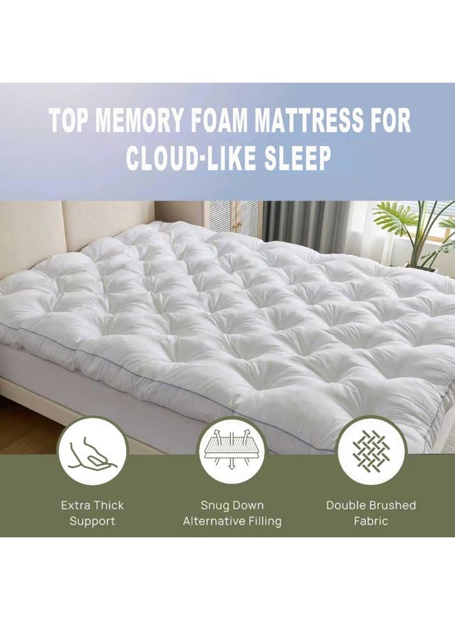 SHOUREN 5 Inch Memory Foam Mattress Topper Full for Back Pain Relief, Extra Thick Gel Memory Foam Bed Topper, Soft Fluffy Supportive Pressure Relief Mattress Pad, 54"x75" - Image 3