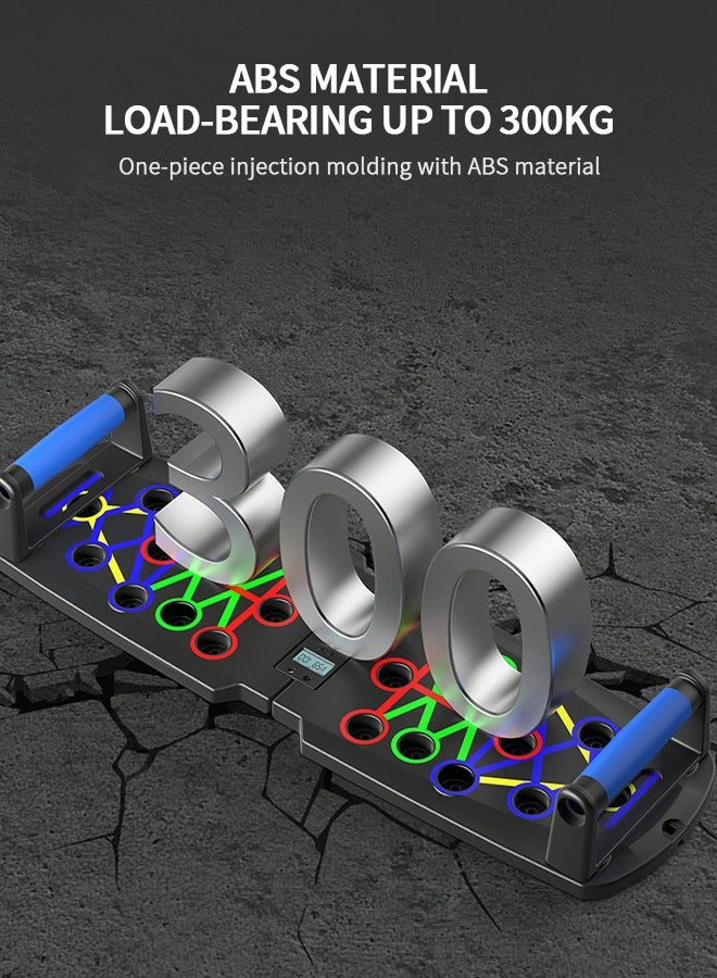 لوح تمرين الضغط مع العد التلقائي، معدات تمرين منزلية محمولة، لوح تمرين ضغط قابل للطي، معدات صالة ألعاب رياضية منزلية، معدات تدريب عضلات البطن الصدرية مع حبل سحب - Image 5