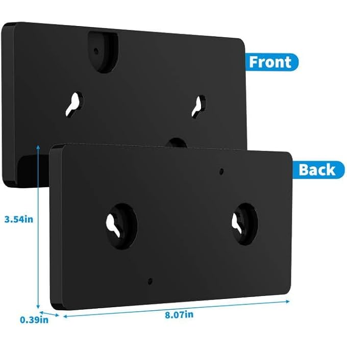 rayihni UNDER DESK MOUNT AND WALL MOUNT COMPATIBLE WITH DELL WD19 / WD19S / WD19DC / WD19DCS / WD19TB / WD19TBS / WD19TB / WD15 / WD22TB4 DOCK, ACRYLIC DOCKING STATION HOLDER (BLACK HOLDER ONLY) - Image 3