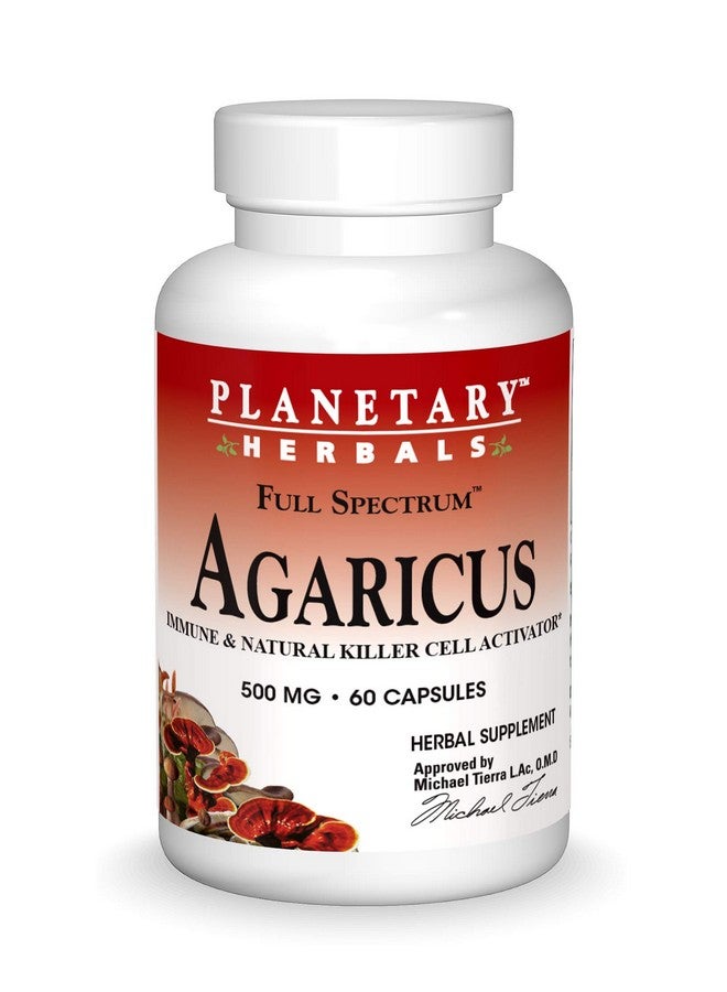 Planetary Herbals Agaricus Extract Full Spectrum Capsules, 500 mg, 60 Count - Image 1