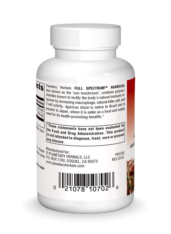 Planetary Herbals Agaricus Extract Full Spectrum Capsules, 500 mg, 60 Count - Image 2