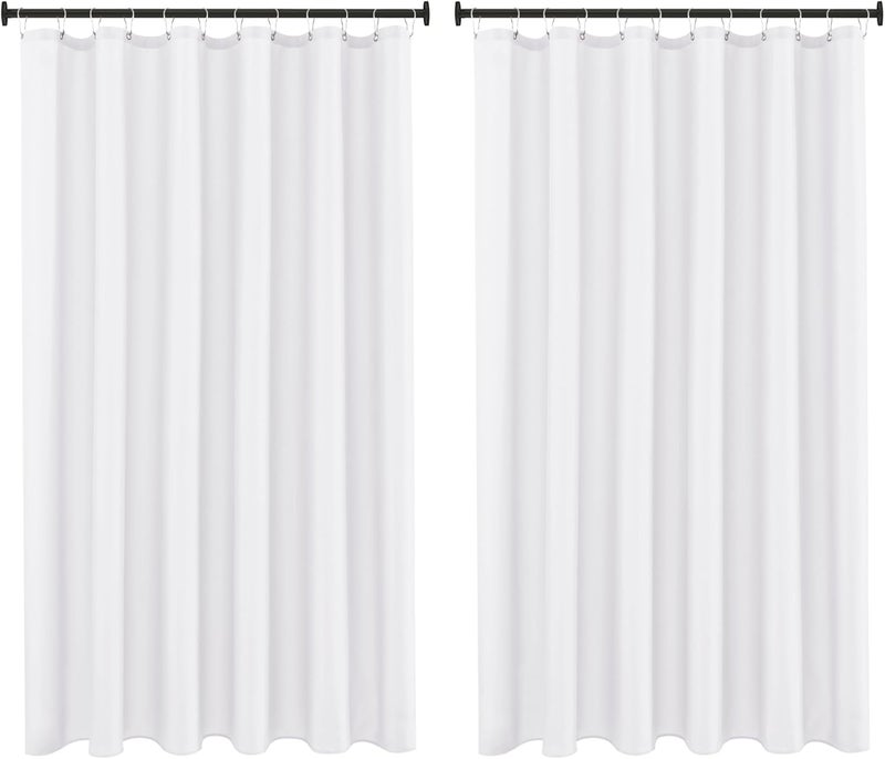 Biscaynebay Fabric Shower Curtain Liner 72x72 Inch-2 Packs White Water Resistant Bathroom Curtains-Hotel Soild Polyester Shower Liners Washable with Magnets - Image 1