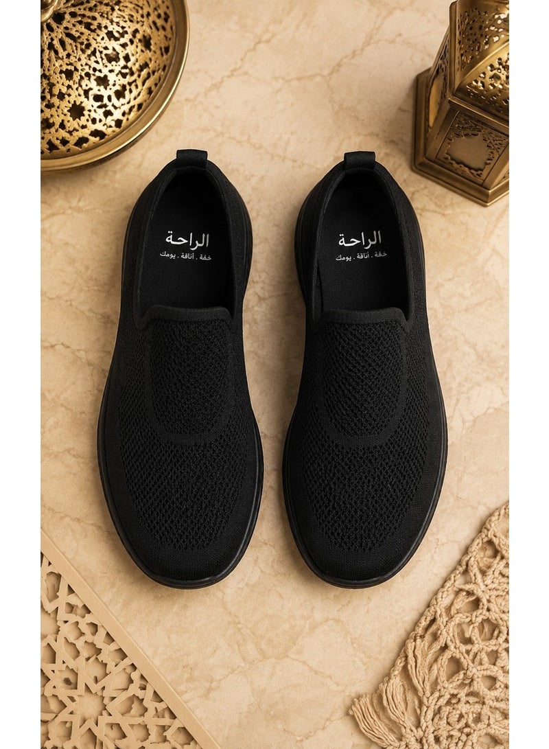 Amity Men Slip On Walking Sneakers, Breathable Knit Mesh Upper, Shock Absorption Lightweight Non Slip Shoes for Travel Shopping Walking - Image 5