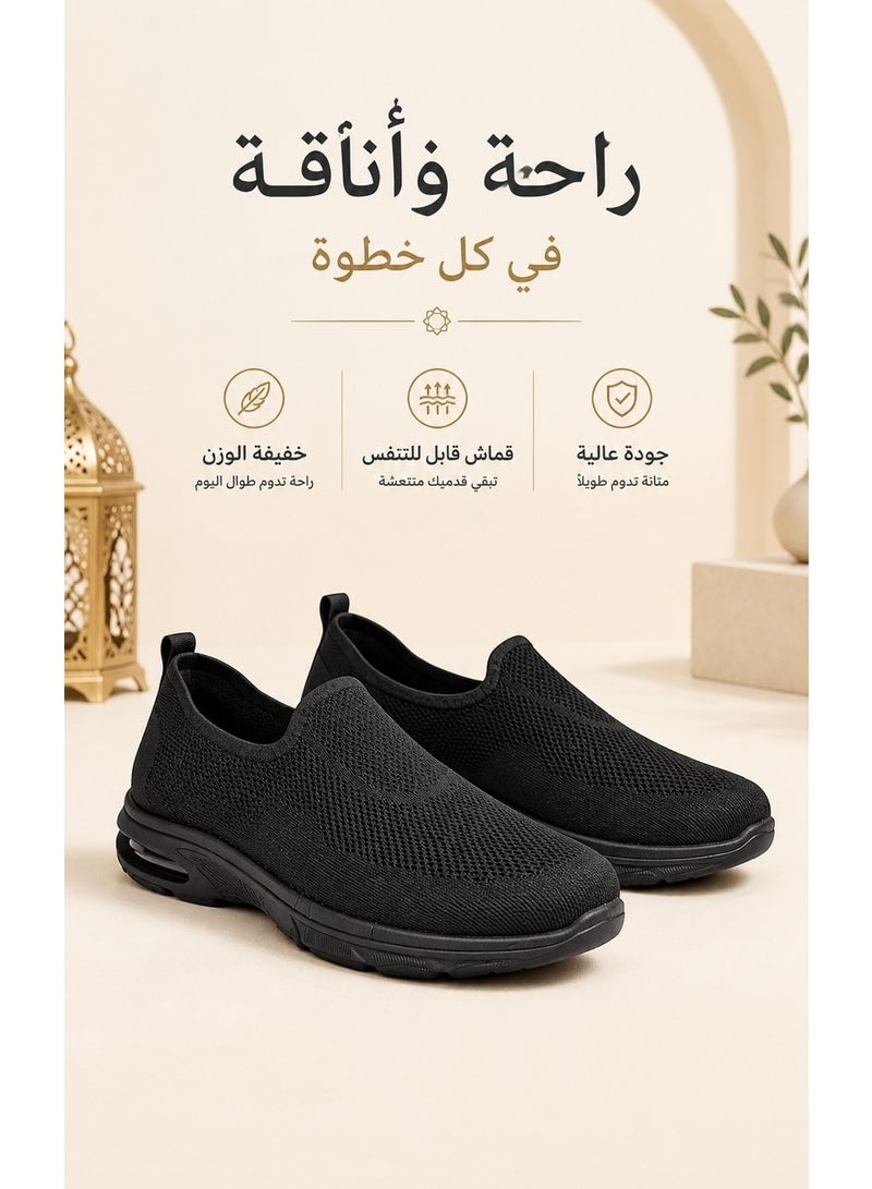 Amity Men Slip On Walking Sneakers, Breathable Knit Mesh Upper, Shock Absorption Lightweight Non Slip Shoes for Travel Shopping Walking - Image 1