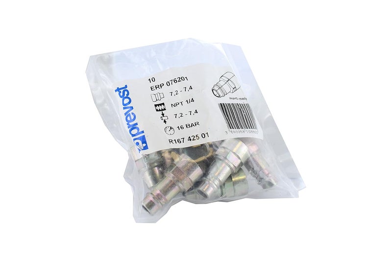 Prevost ERP 076201 (10 Pack) 1/4" Female NPT High Flow Interchange Plug European Style - Image 2