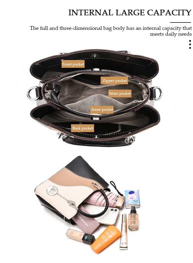 DUNISO Women's Vintage Tote Bag Handbags with Large Capacity Faux Leather Shoulder Bag Ladies Fashion Designer Satchel Crossbody Bag with Detachable Strap for Ladies - Image 5