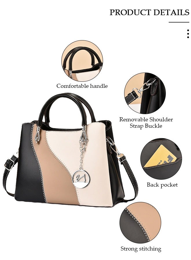 DUNISO Women's Vintage Tote Bag Handbags with Large Capacity Faux Leather Shoulder Bag Ladies Fashion Designer Satchel Crossbody Bag with Detachable Strap for Ladies - Image 2