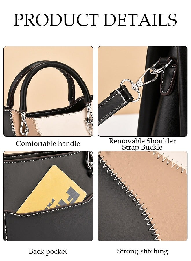 DUNISO Women's Vintage Tote Bag Handbags with Large Capacity Faux Leather Shoulder Bag Ladies Fashion Designer Satchel Crossbody Bag with Detachable Strap for Ladies  - Image 5