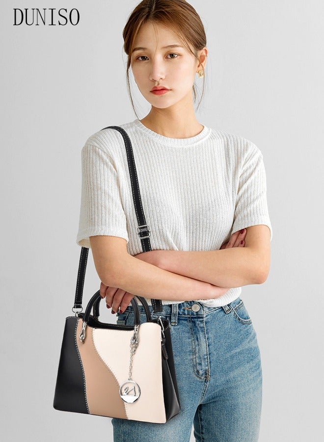 DUNISO Women's Vintage Tote Bag Handbags with Large Capacity Faux Leather Shoulder Bag Ladies Fashion Designer Satchel Crossbody Bag with Detachable Strap for Ladies  - Image 2