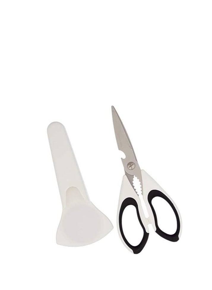 Sharp stainless steel kitchen scissors with a comfortable handle and a plastic cover for protection and safe storage. - Image 3