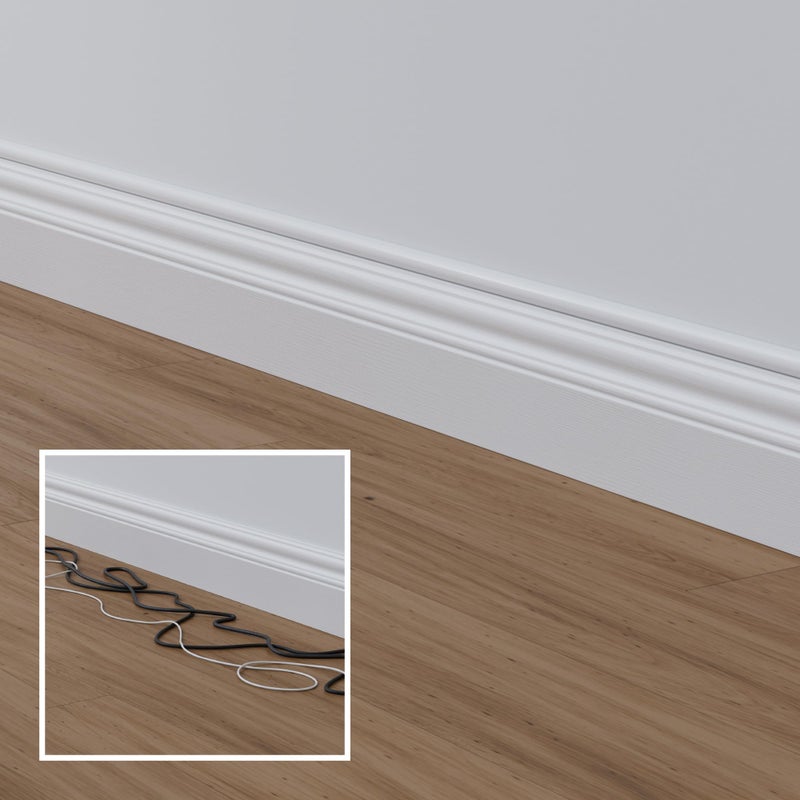 D-Line 31.4in TV Cord Hider, Patented Half Round Cable Cover, Hide Wall Mount TV Wires, Hinged One-Piece Cable Concealer, Adhesive, Decorative Raceway - 2X 0.78in W x 0.39in H x 15.7in L - White - Image 5