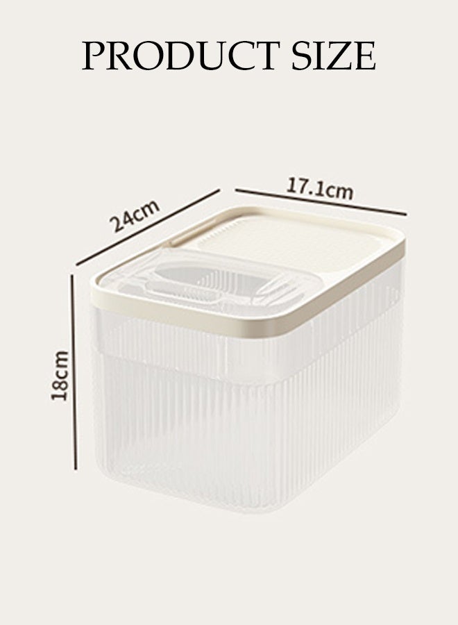 DUNISO حاوية تخزين الأرز، دلو أرز منزلي، دلو تخزين الحبوب محكم الإغلاق مع أكواب قياس، مقاوم للماء ومضاد للحشرات، مناسب للأرز والحبوب والفاصوليا - Image 2