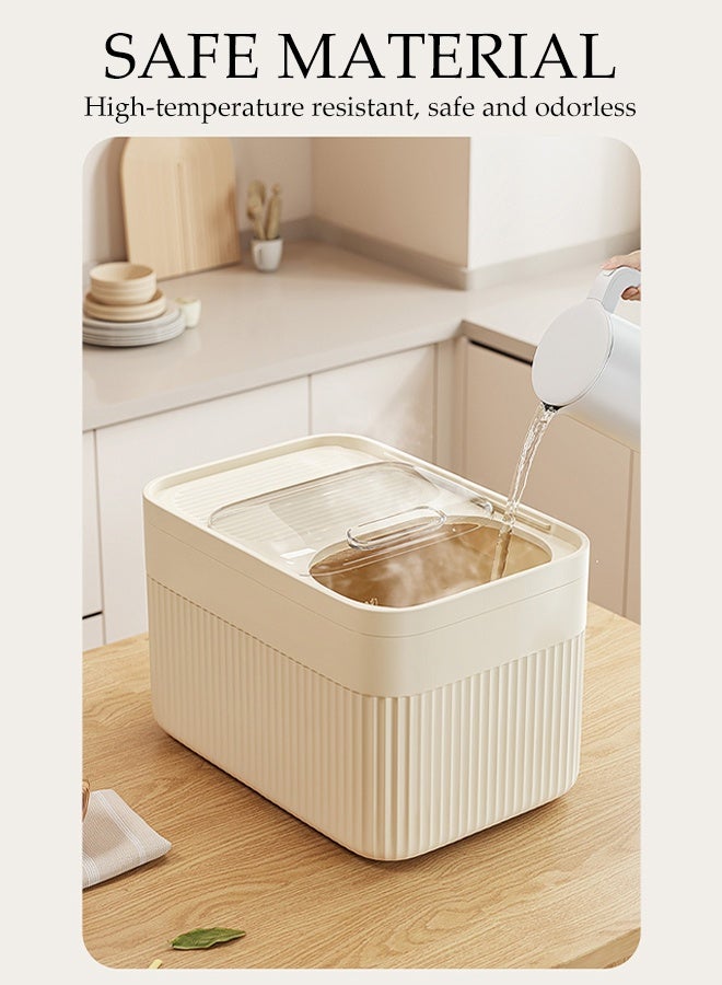 DUNISO حاوية تخزين الأرز، دلو أرز منزلي، دلو تخزين الحبوب محكم الإغلاق مع أكواب قياس، مقاوم للماء ومضاد للحشرات، مناسب للأرز والحبوب والفاصوليا - Image 5