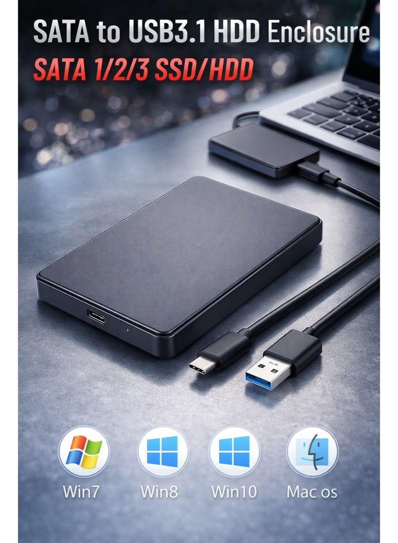 CABLE CONV HDD Case USB Type-C 3.1 High Speed Enclosure 2.5 Inch External SATA SSD/HDD - Image 4