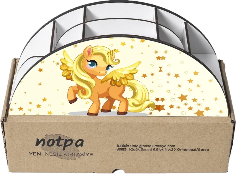 Notpa Wooden Vip Gold Pony Rainbow Ruler Desktop Pencil Holder Organizer For Kids vip9