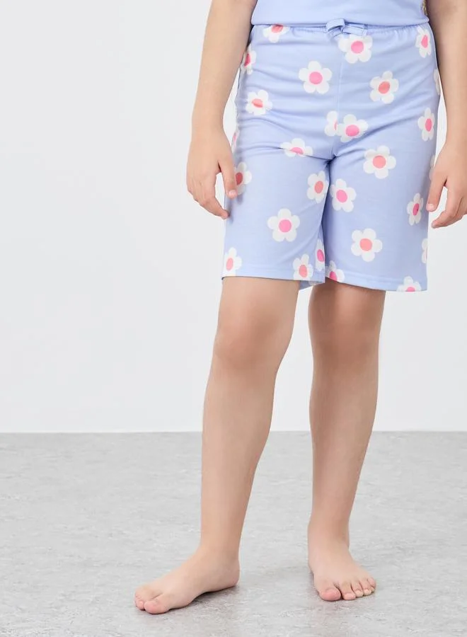 Styli Styli Floral Print T-Shirt and Shorts Set