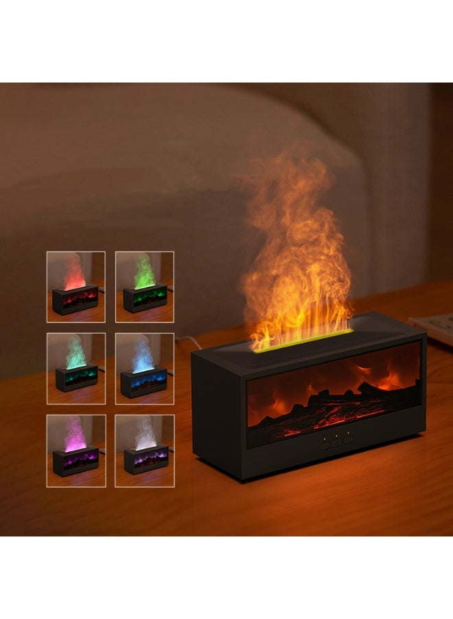 Aromatherapy Essential Oil Air Aroma Diffuser ,7 Flame Color,Auto-Off Protection,150ml Electric Aroma Air Humidifier with Timer,for Home,Bedroom, Office, Yoga (Black) - Image 1