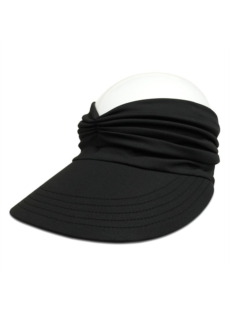 Generic - Sun Hat Women with Sun Beach Visor Cap UV Protection with Wide Brim for Sports Beach Golf Hiking Black UV Protection Beach Tennis Sport Hat - Image 1