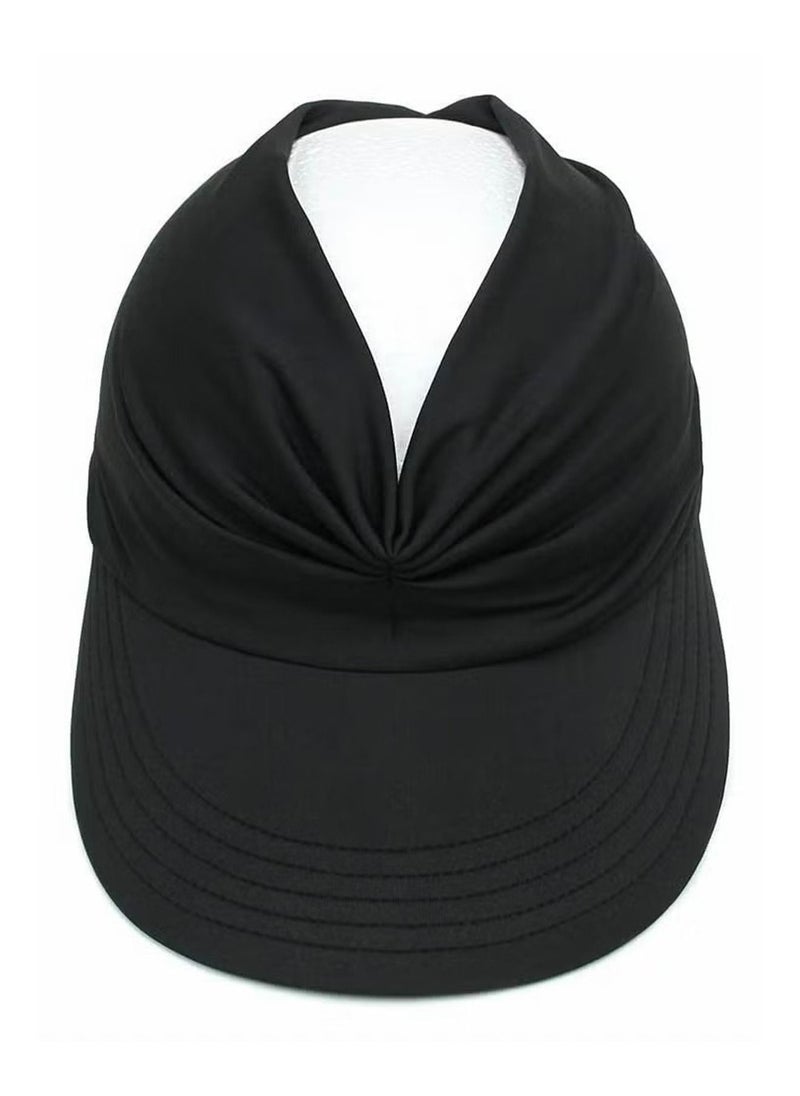 Generic - Sun Hat Women with Sun Beach Visor Cap UV Protection with Wide Brim for Sports Beach Golf Hiking Black UV Protection Beach Tennis Sport Hat - Image 1