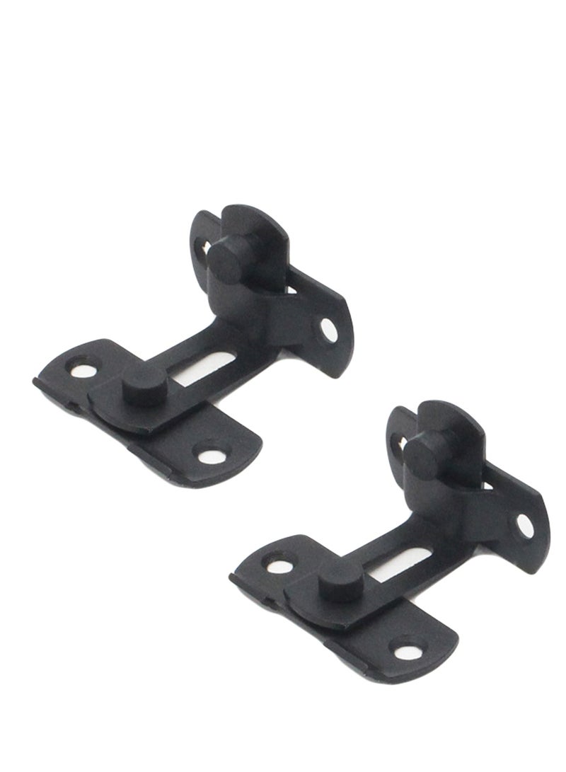 2 Pack Black l Right Angle Buckle Gate Lock Latch Flip Window Lock Safety Door Bolt Latch for Home Garden Garage (3 Inch) - Image 1