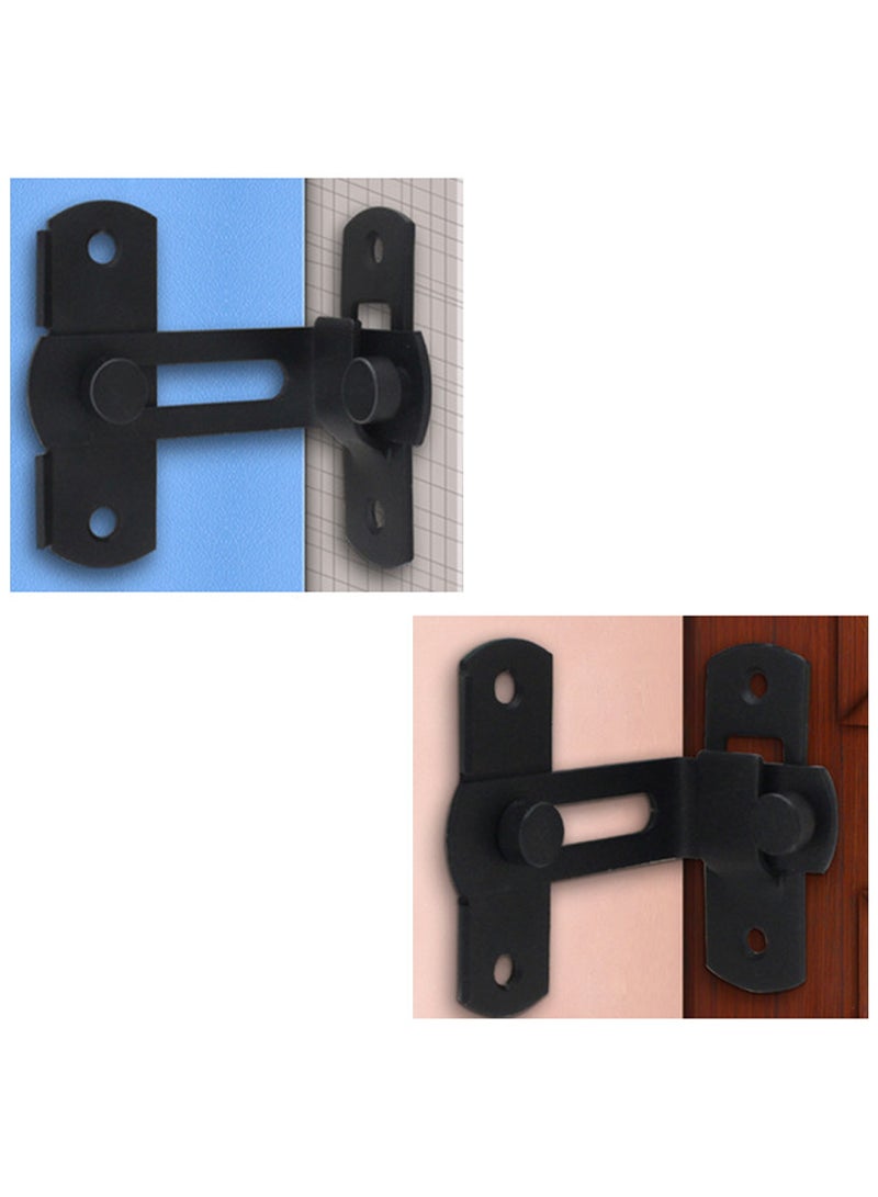 2 Pack Black l Right Angle Buckle Gate Lock Latch Flip Window Lock Safety Door Bolt Latch for Home Garden Garage (3 Inch) - Image 2