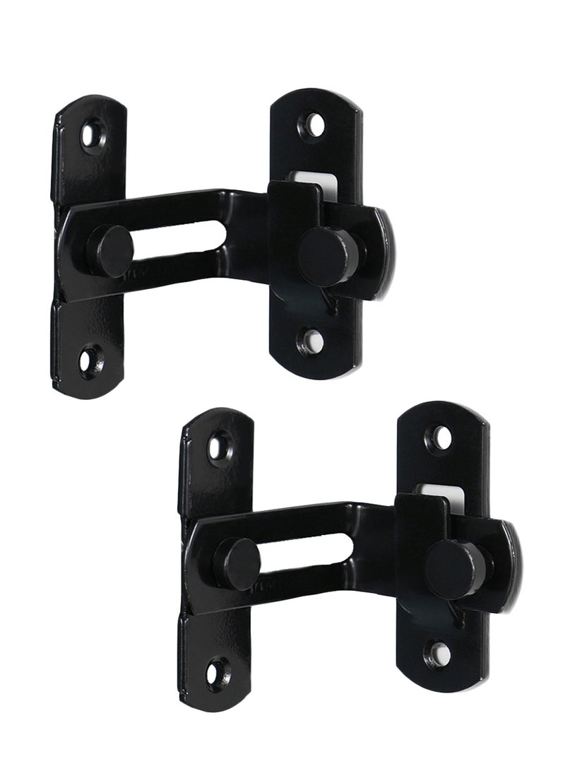 2 Pack Black l Right Angle Buckle Gate Lock Latch Flip Window Lock Safety Door Bolt Latch for Home Garden Garage (3 Inch) - Image 4