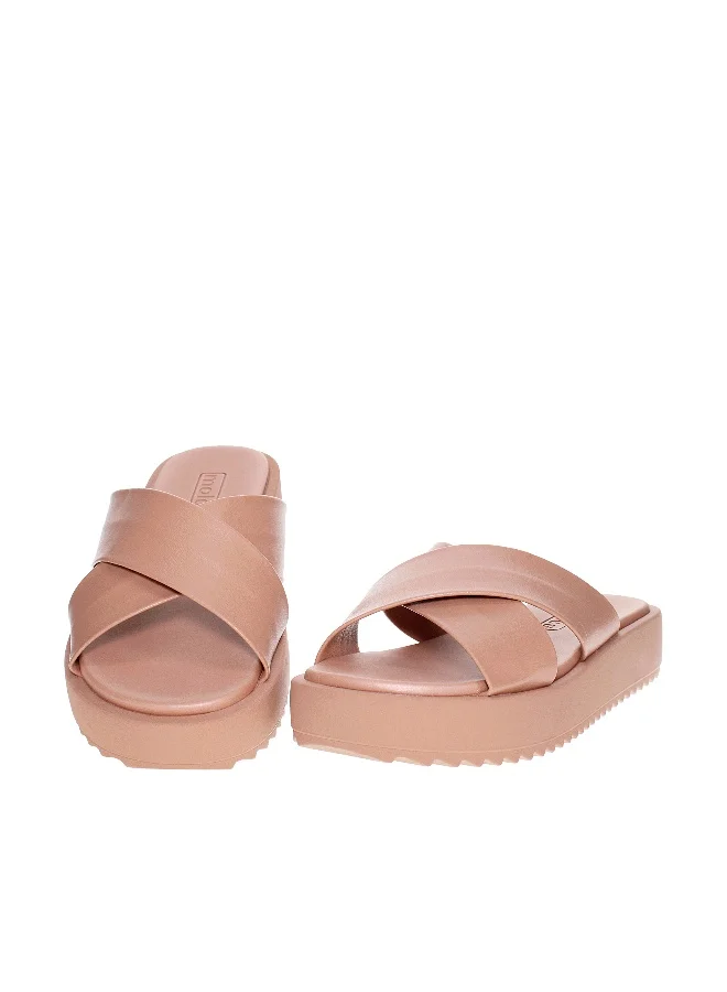 موليكا Moleca Ladies Flat Sandals Beige | Made In Brazil