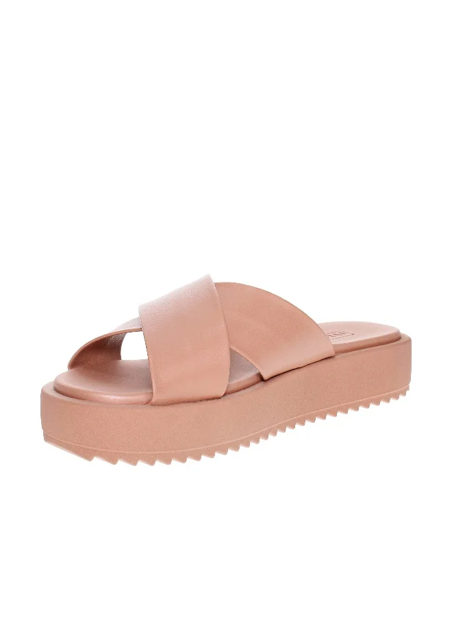 موليكا Moleca Ladies Flat Sandals Beige | Made In Brazil