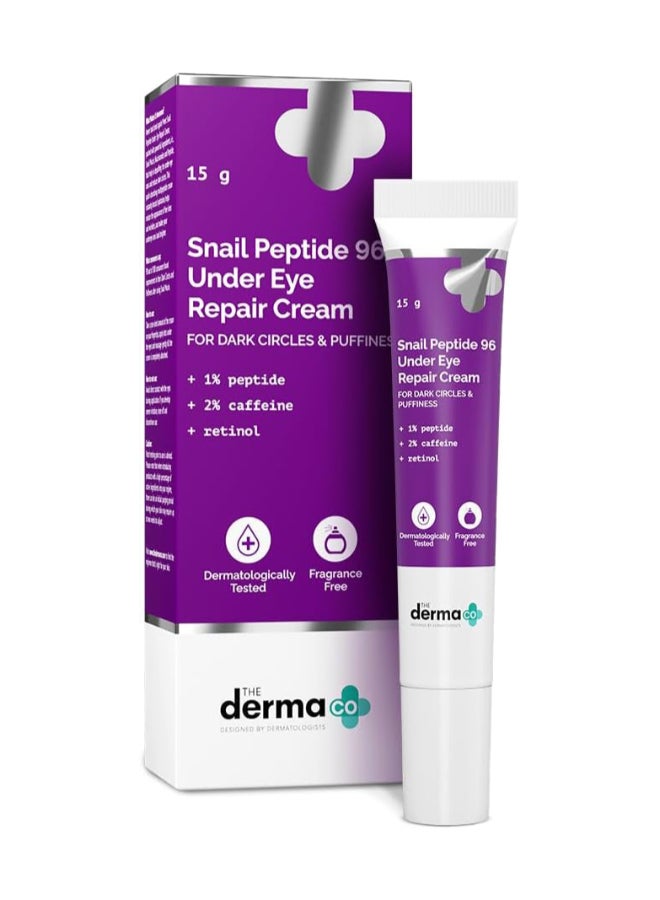 The Derma Co. Snail Peptide 96 Under Eye Repair Cream with Snail Mucin & Peptide Complex For Dark Circles & Puffiness - 15 g