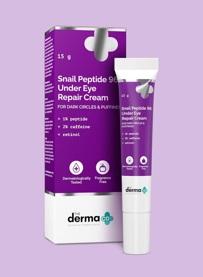 The Derma Co. Snail Peptide 96 Under Eye Repair Cream with Snail Mucin & Peptide Complex For Dark Circles & Puffiness - 15 g