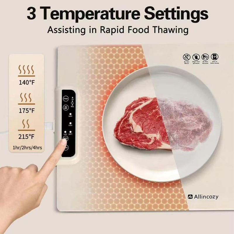 Suicune Electric Warming Tray Fast Heating Food Warming Mat Portable Silicone Warmer with 3 Temperature Settings Foldable Food Warmer for Parties Gatherings and Everyday Use - Image 3