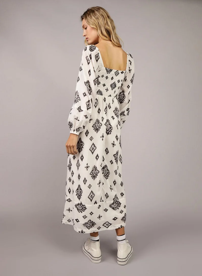 امريكان ايجل Printed Long Sleeve Dress