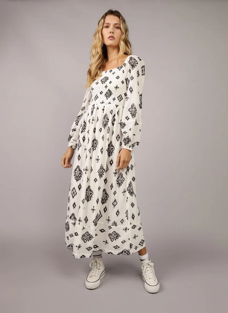 امريكان ايجل Printed Long Sleeve Dress