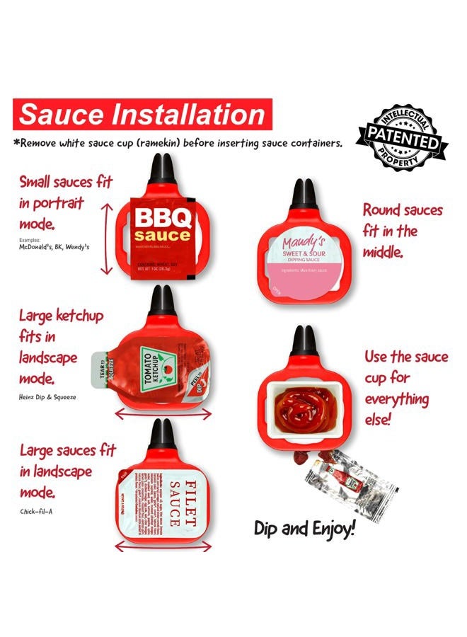 Saucemoto Dip Clip | An in-car sauce holder for ketchup and dipping sauces. (2 Pack, Black) - Image 4