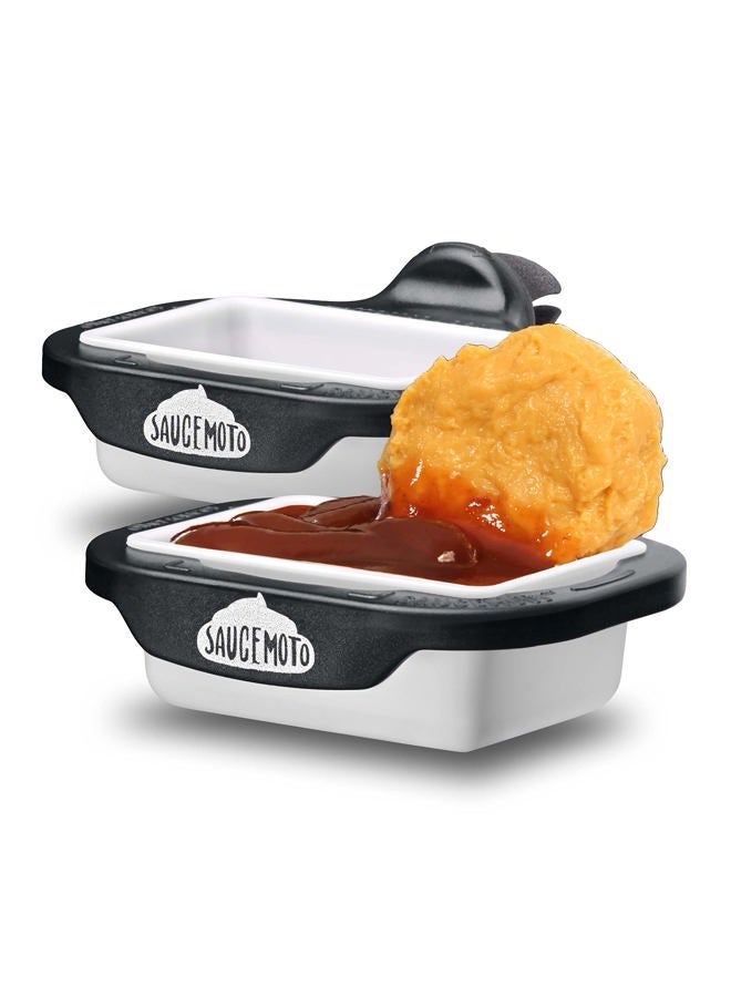 Saucemoto Dip Clip | An in-car sauce holder for ketchup and dipping sauces. (2 Pack, Black) - Image 1