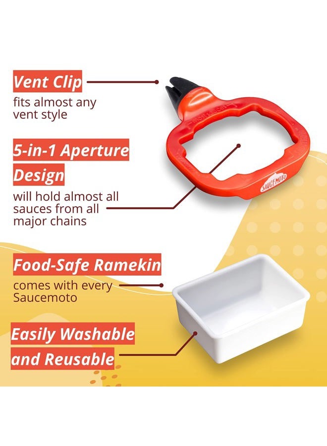 Saucemoto Dip Clip | An in-car sauce holder for ketchup and dipping sauces. (2 Pack, Black) - Image 5
