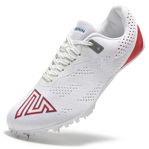 Medasain Track and Field Shoes for Men Women Kids Boys Girls Youth Spikes Professional Athletic Sprint Running Racing Shoes White - Image 1