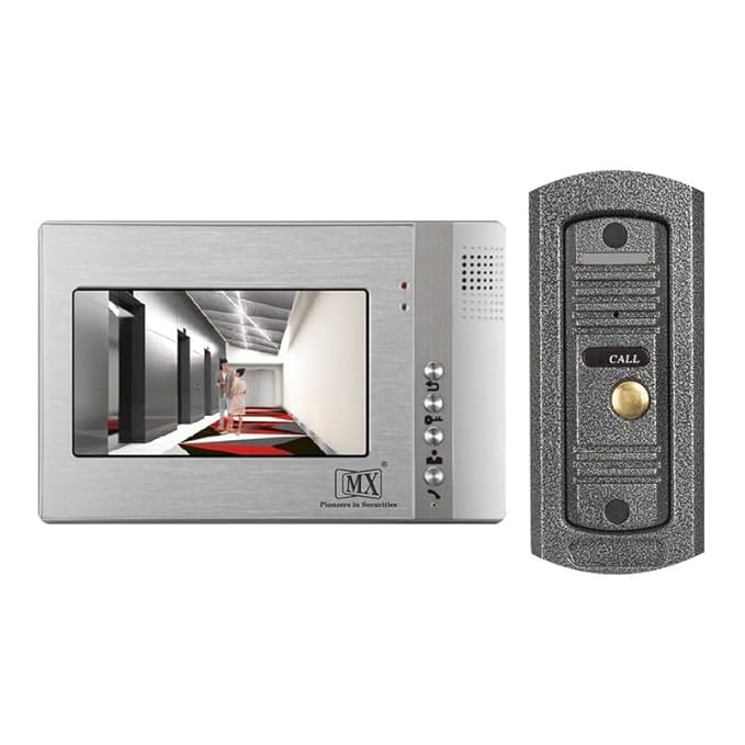 MX Analog Video Door Phone/Bell with 7" TFT LCD Screen Wired with Waterproof Pinhole Camera, Dual-Way Audio Intercom, One Call Button, Secure Video Doorbell for Home, Villa, Office & Apartment - Image 1